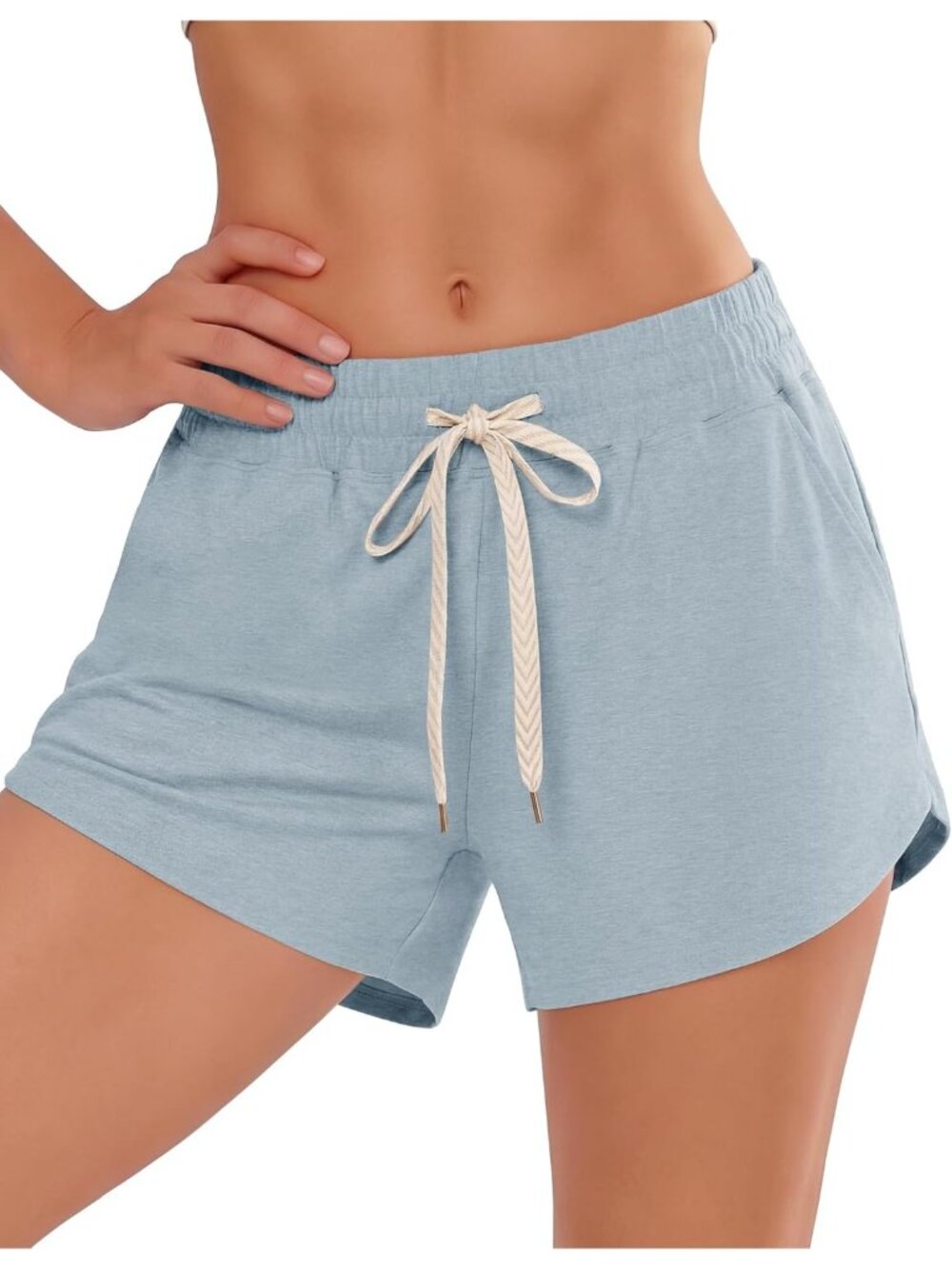 Women's Blue 1 Athletic Shorts High Waisted Black Running SweatShorts Summer